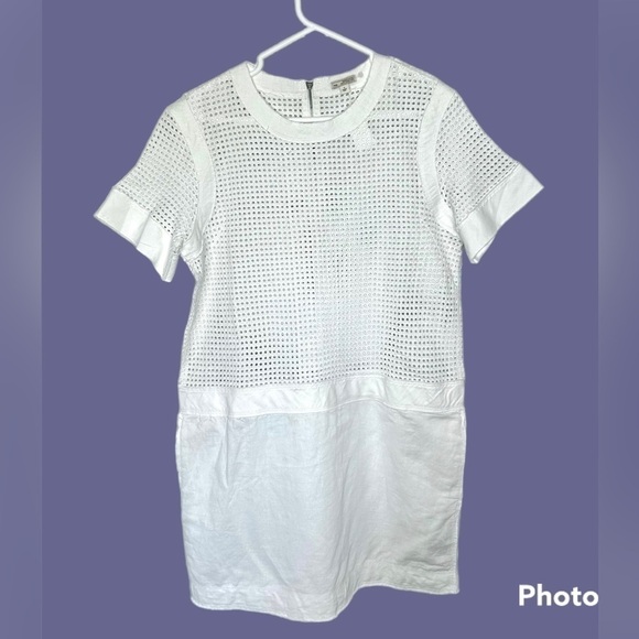 GAP Crochet Embroidery Mesh Linen Cotton Dress Summer Vacation Pocket Sz Medium - Picture 2 of 10
